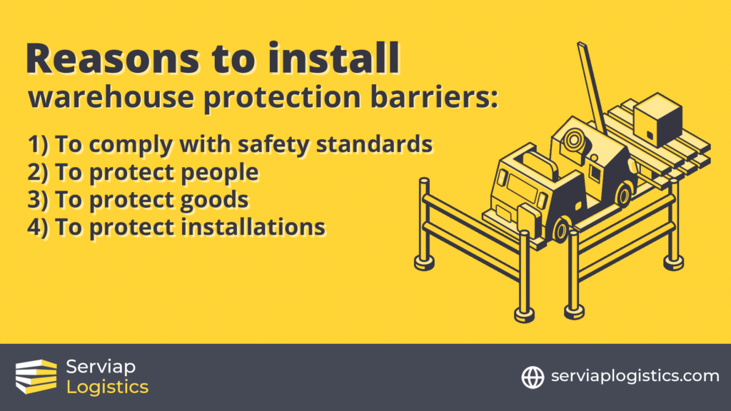 Serviap Logistics graphic reasons to install warehouse protection barriers