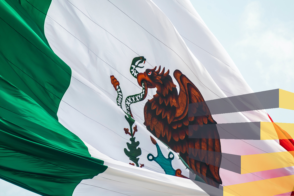A photo of the Mexican flag to illustrate article on setting up a Mexican warehouse