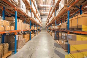 An image of racking for warehouse slotting optimization strategies